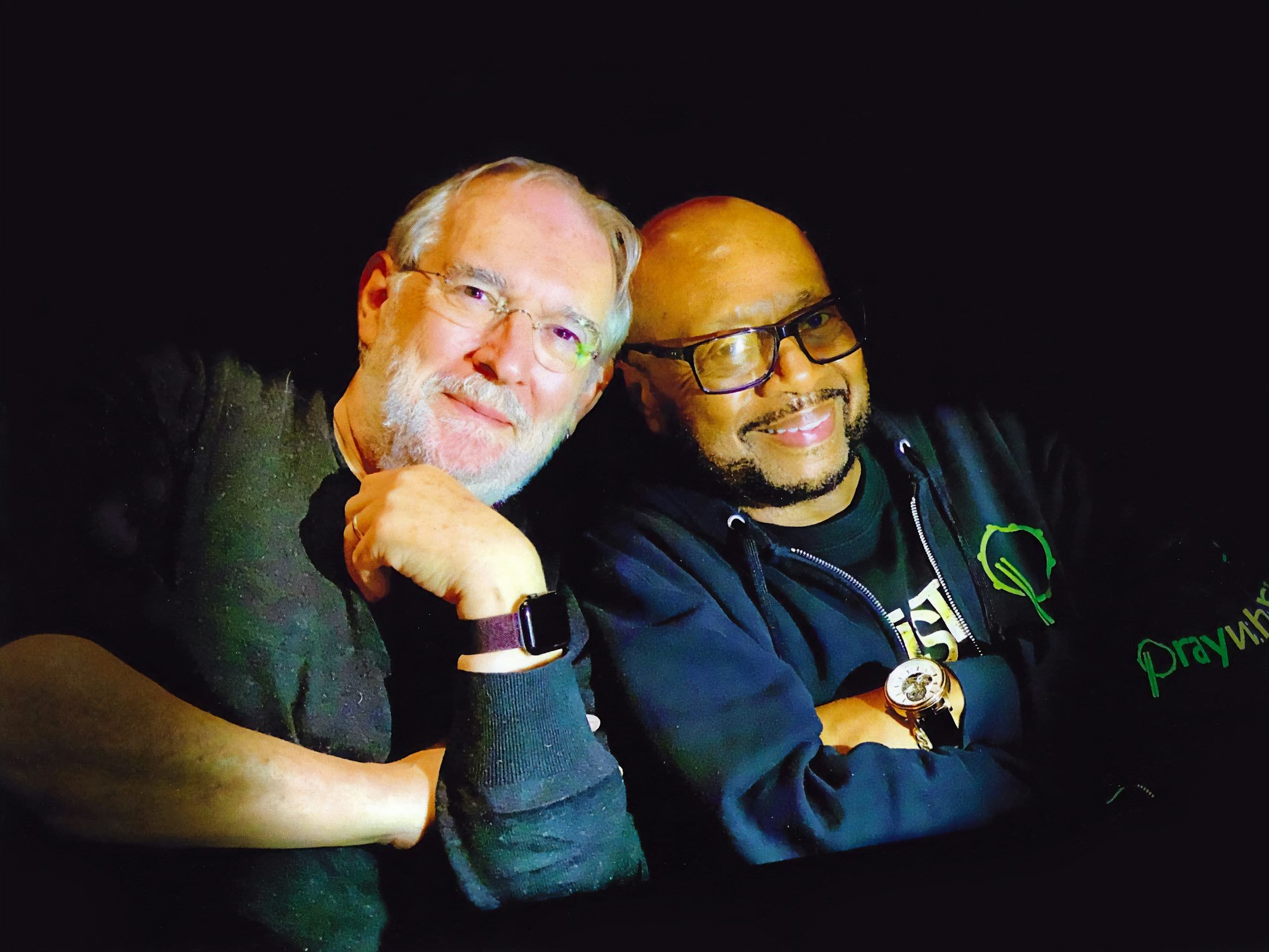 Engineer Tommy Vicari with drummer/bandleader Manny Kellough. Courtesy of Manny Kellough.